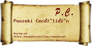 Peszeki Cecílián névjegykártya